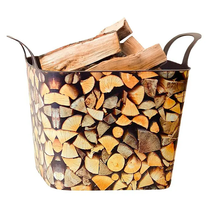Lienbacher Holzkorb - 40 x 52 x 38 cm, Kunststoff, Braun