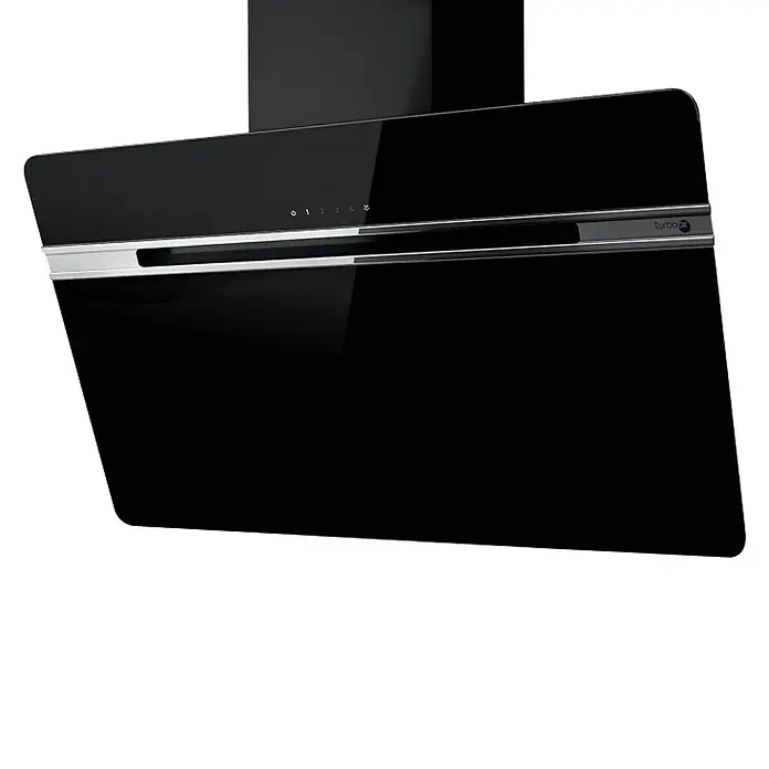 Turboair Campana extractora de vidrio Thunder - Ancho: 90 cm, Potencia de aire máx.: 757 m³/h , Negro
