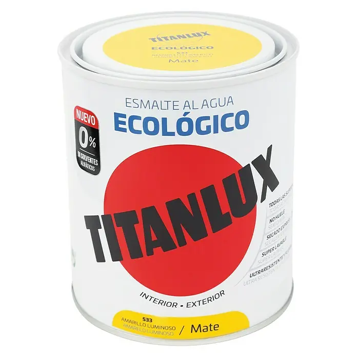 Titanlux Esmalte de color Eco - Amarillo luminoso, 750 ml, Mate