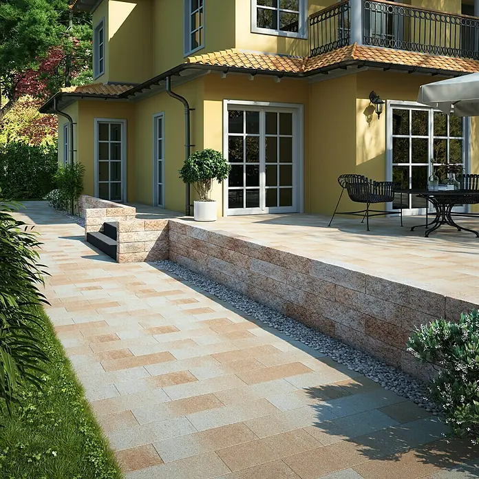 EHL Mauerstein Anzio - Sandstein, 60 x 15 x 12 cm, Beton - Rechte Seitenansicht