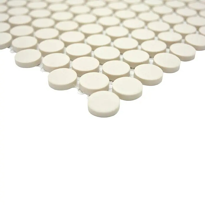 Mosaikfliese Knopf Uni CU K220 - 31,5 x 29,4 cm, Beige, Matt - Detailaufnahme