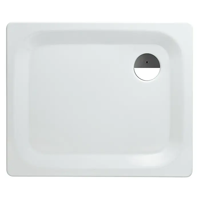 Sanicomfort Duschwanne - L x B: 90 x 75 cm, Stahl, Weiß, Durchmesser Ablauföffnung: 90 mm - Vorderansicht