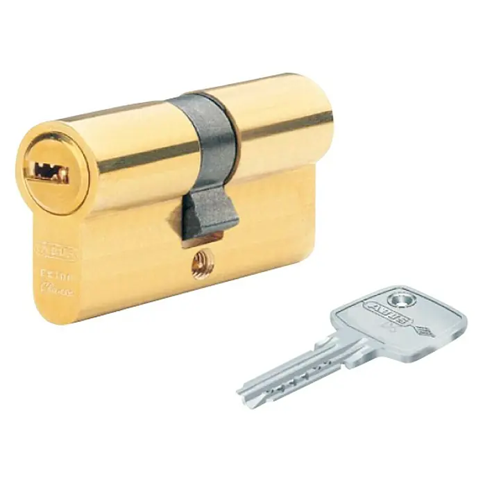 Abus Cilindro de perfil D6PS - Latón, Longitud total interior: 30 mm, Longitud total exterior: 40 mm, Número de llaves: 5 ud.