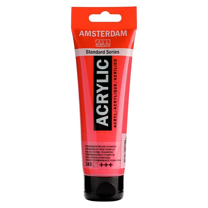 Talens Amsterdam Pintura acrílica Standard - Rojo permanente púrpura, 120 ml, Tubo