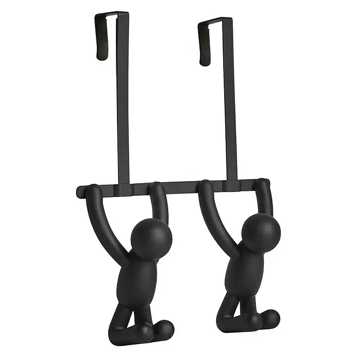 Umbra Türgarderobe Buddy - L x B x H: 22 x 6 x 32 cm, Anzahl Haken: 2 Stk., Schwarz - Linke Seitenansicht