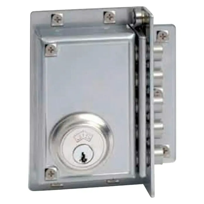 JiS Cerradura con cerrojo 239 - Tipo de cerradura: Cerradura de bombín, DIN-Izquierda, Puerta exterior, Cromado mate