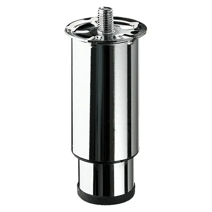 Hettich Möbelfuß Nasika - Verstellbar: 110 - 160 mm, Durchmesser: 40 mm, Traglast: 100 kg, Silber - Vorderansicht