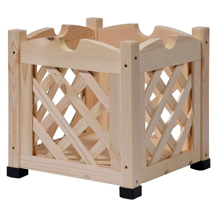 Dobar Übertopf eckig - L x B x H: 32 x 32 x 32 cm, Braun - Vorderansicht