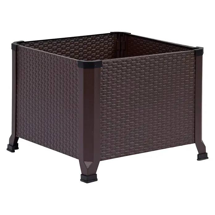 Dobar Pflanzkübel eckig - 45 x 45 x 36,8 cm, Stahl - Linke Seitenansicht