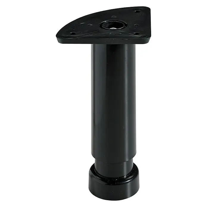 Hettich Sockelverstellfuß - Verstellbar: 130 - 180 mm, Durchmesser: 32 mm, Traglast: 30 kg, Schwarz - Vorderansicht
