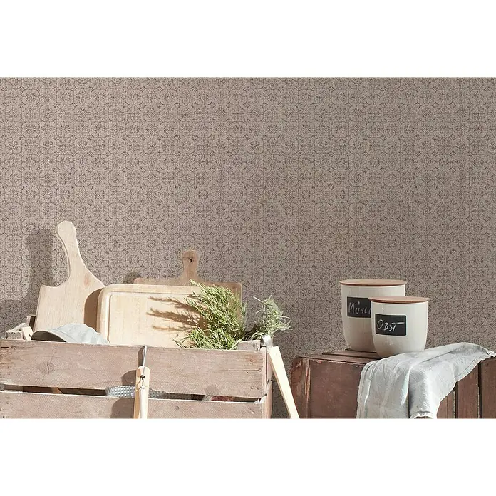 AS Creation Hygge Vliestapete Blumenmuster - Dunkelbraun, Floral, 10,05 x 0,53 m - Stimmungsaufnahme