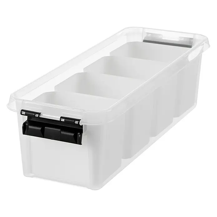 SmartStore Aufbewahrungsbox ClipBox - L x B x H: 38 x 14 x 11 cm, Kunststoff, Transparent - Linke Seitenansicht