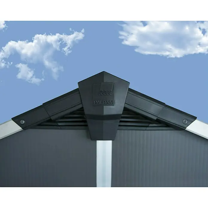 Palram – Canopia Yukon Gerätehaus - 307 x 381 cm, Aluminium, Grau, Ohne Boden