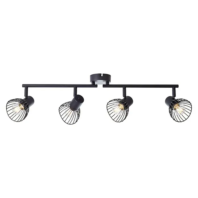 Regleta Polam - 160 W, L x An x Al: 60 x 8 x 15 cm, Negro, E14