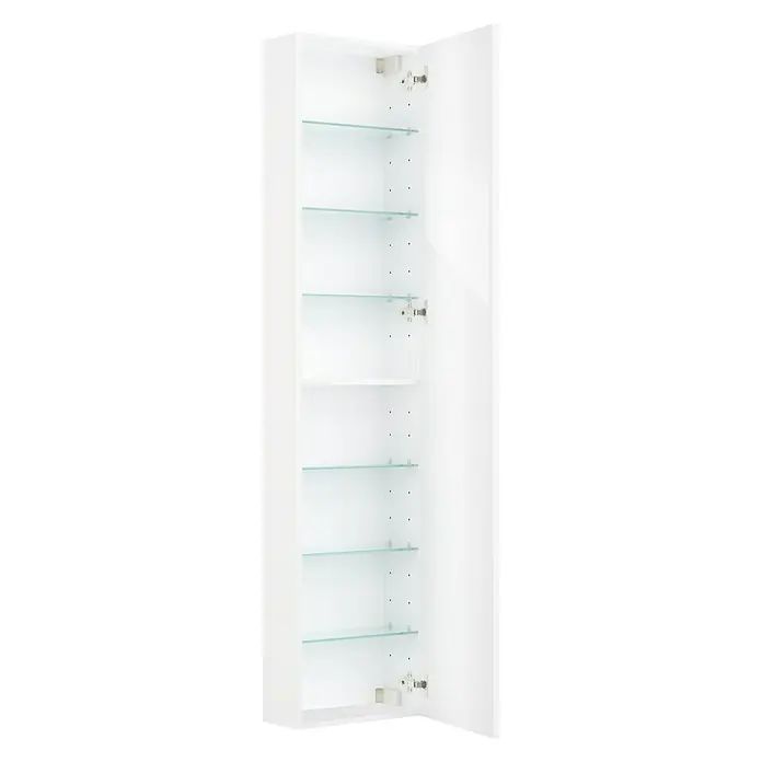 Camargue Espacio Visoki ormar - 40 x 17 x 170 cm, 1 vrata, Gama bijela sjaj - Pogled sprijeda