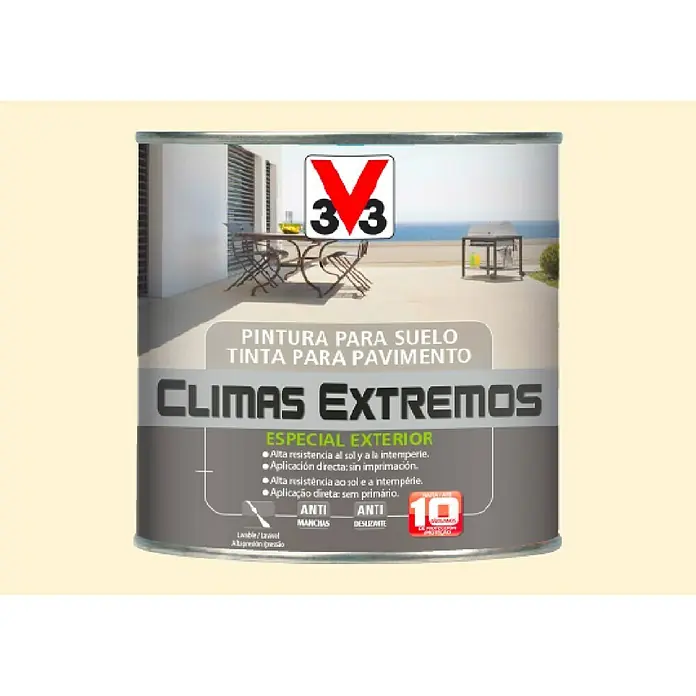 V33 Pintura para suelos Terrazas de madera - Arena, 2,5 l, Mate