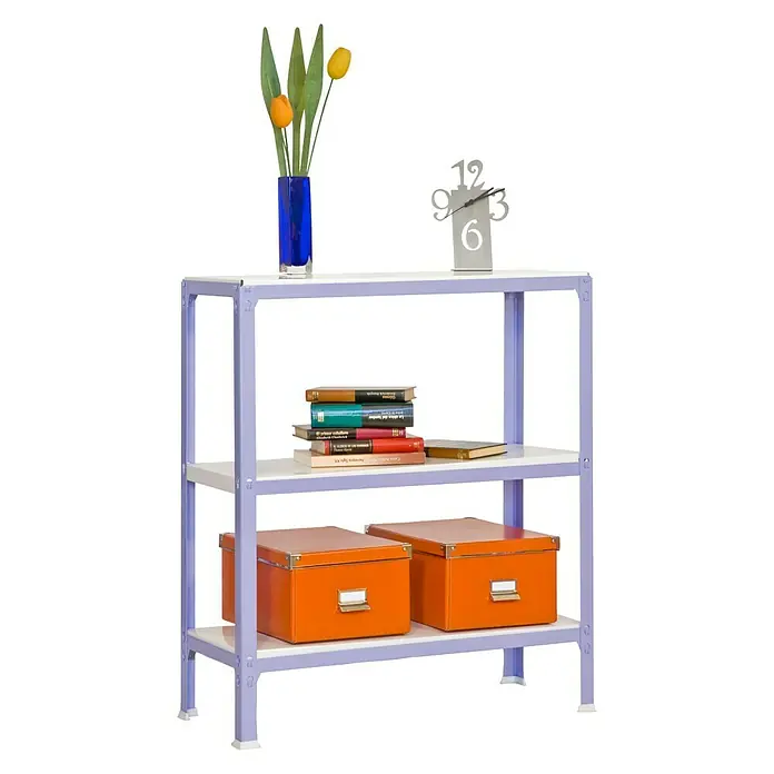 Simonrack Homeclick Metallregal Mini - L x B x H: 40 x 80 x 90 cm, Traglast: 150 kg/Boden, Anzahl Böden: 3 Stk., Lila