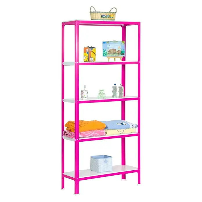 Simonrack Simonhome Estantería metálica Homeclick Color Plus - L x An x Al: 30 x 100 x 180 cm, Capacidad de carga: 150 kg/balda, Número de baldas: 5 ud., Rosa