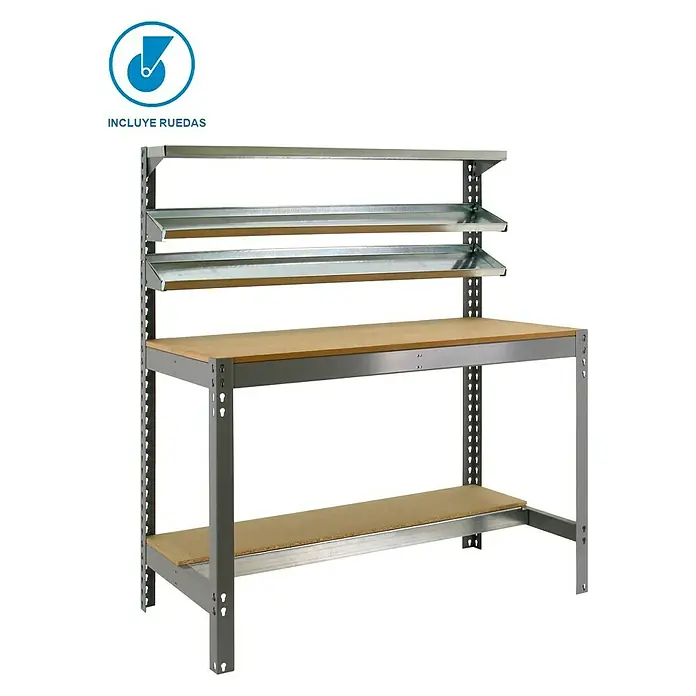 Simonrack Simonwork Banco de trabajo BT1 Mobile - L x An x Al: 61 x 91 x 144,5 cm, Capacidad de carga: 280 kg, Gris