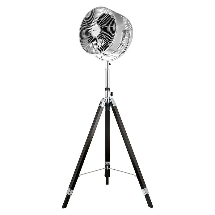 Proklima Retro-Standventilator - Silber/Schwarz, 80 W, Höhe: 135 cm - Vorderansicht