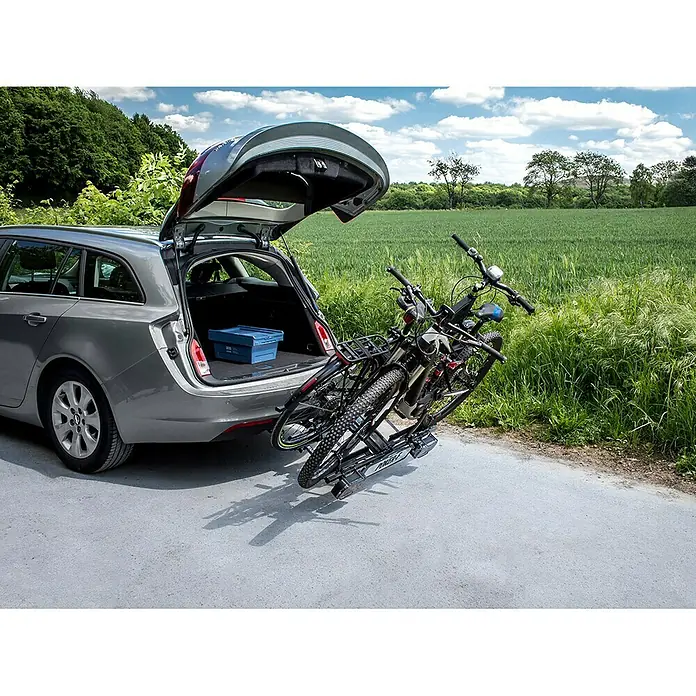 Eufab Fahrradträger Poker-F - Geeignet für: 2 Fahrräder, Traglast: 60 kg, Passend für: Fahrzeuge mit Anhängerkupplung - Anwendungsbeispiel