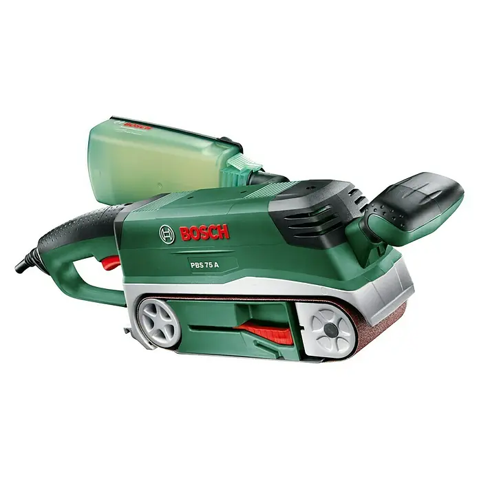 Bosch Bandschleifer PBS 75 A - 710 W, Bandgeschwindigkeit: 300 m/min, Schleiffläche: 76 x 165 mm - Rechte Seitenansicht