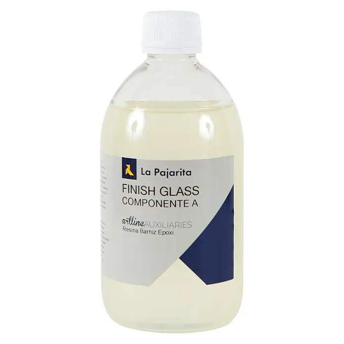 La Pajarita Barniz Epoxi Finish Glass Componente A - Incoloro, 500 ml, Brillante