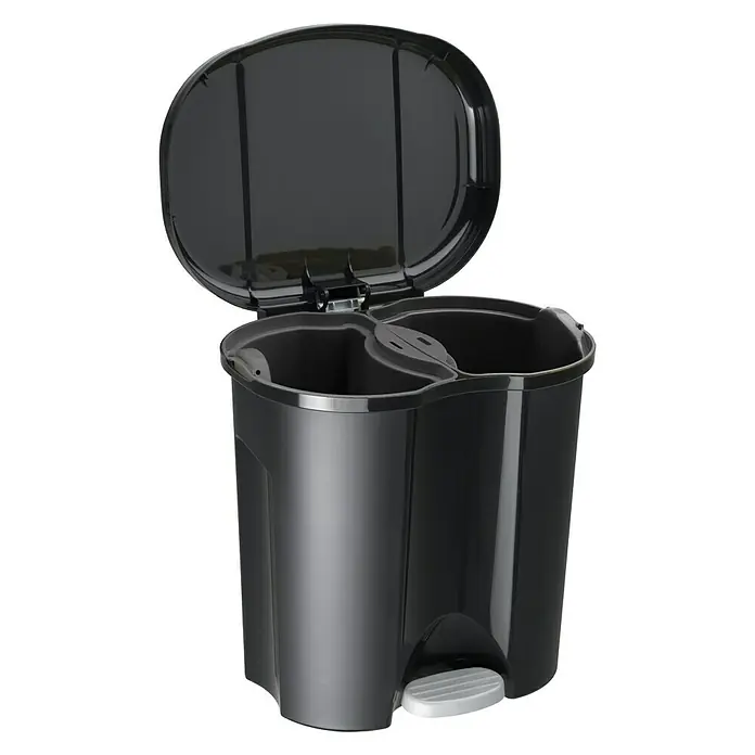 Rotho Kanta za otpad - 2 x 10 l, Crne boje, Ovalno, Polipropilen - Detaljan prikaz