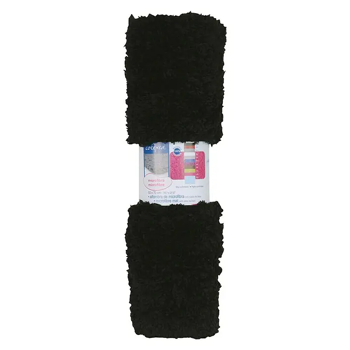 MSV Alfombra para baño Douceur - 50 x 70 cm, Negro