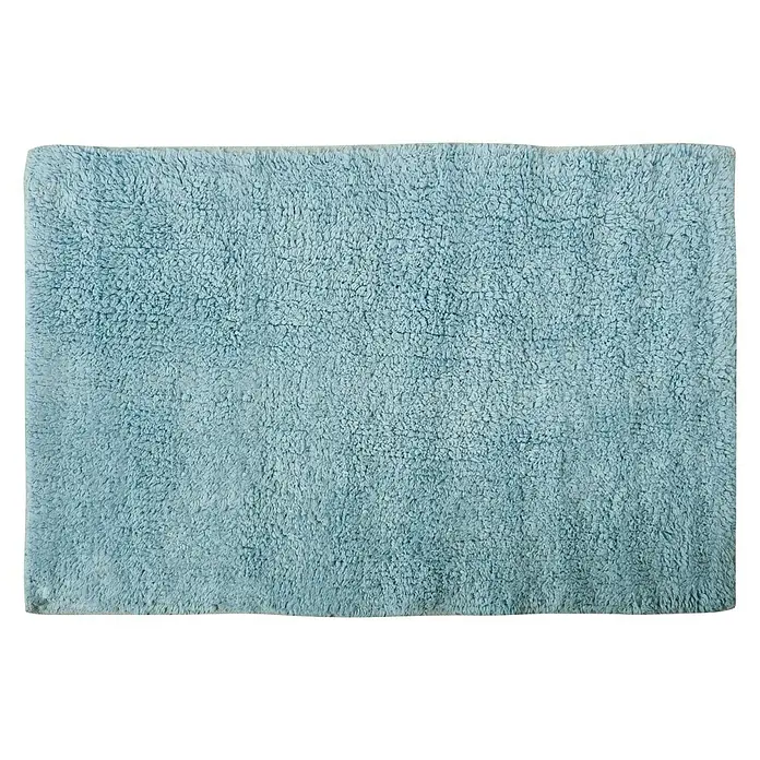 MSV Alfombra para baño - 45 x 70 cm, Azul, 100% algodón