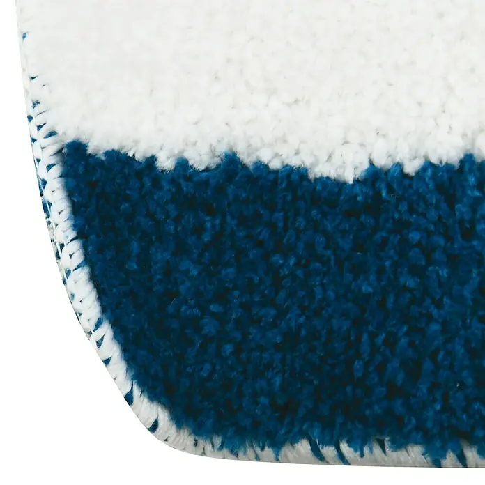 MSV Alfombra para baño Deauville - 50 x 80 cm, Celeste/Blanco