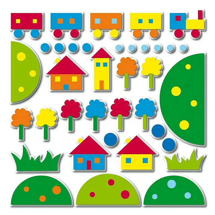 Adhesivos decorativos Tren - Tren infantil, Multicolor, 47 x 70 cm