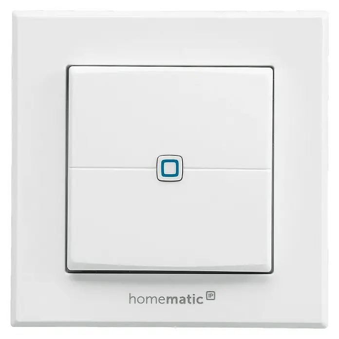 Homematic IP Funk-Wandtaster HmIP-WRC2 - 2-fach, Batteriebetrieben, Weiß, 19 x 86 x 86 mm - Vorderansicht