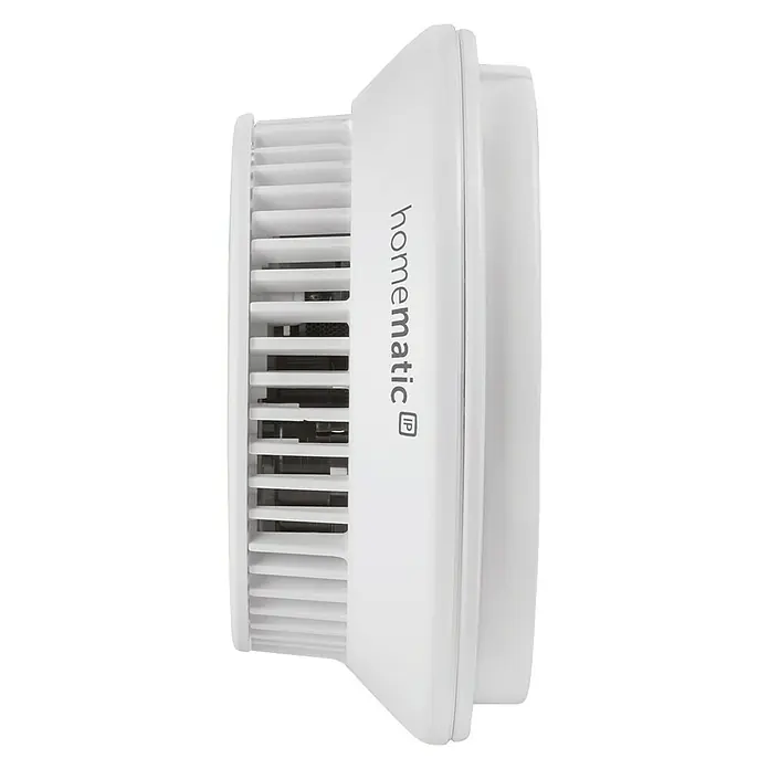 Homematic IP Funkrauchwarnmelder HmIP-SWSD - Batteriebetrieben, Ø x H: 11 x 4,5 cm - Linke Seitenansicht