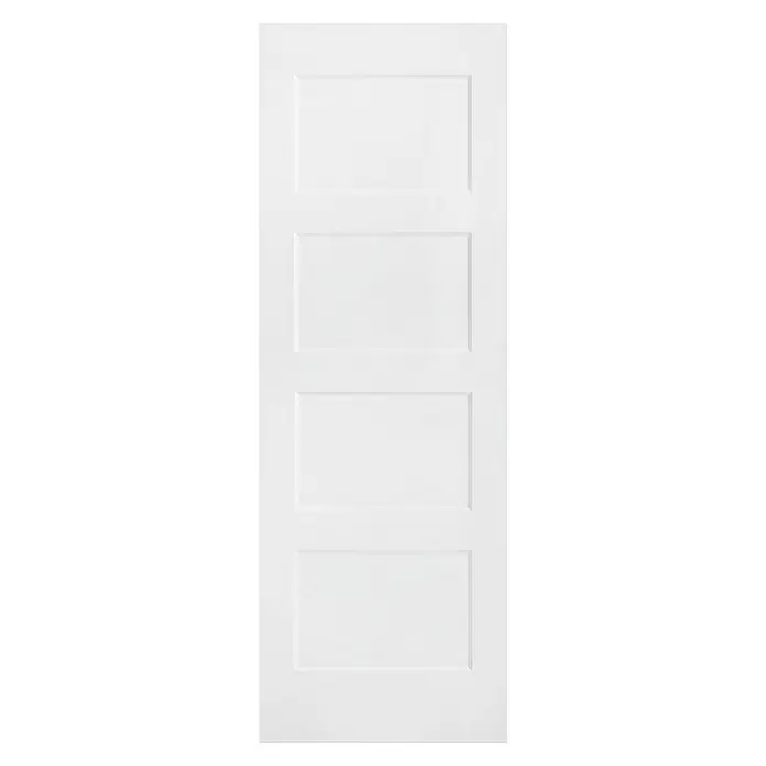 Solid Elements Puerta corredera de madera Bonn - 62,5 x 203 cm, Blanco, Maciza, Con canal