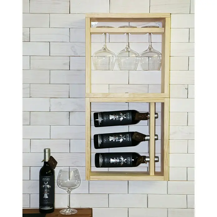 Astigarraga Weinregal - L x B x H: 12 x 40 x 40 cm, Holz, Anzahl Flaschen: 3 Stk.