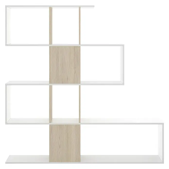 Estantería de madera Funk - L x Al: 29 x 145 cm, Melamina, Color madera/Blanco
