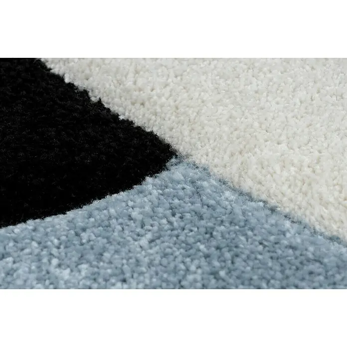 Kayoom Kurzflorteppich Panda - Blau, 150 x 80 cm, 100 % Polypropylen - Detailaufnahme