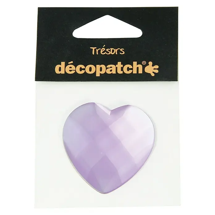 Décopatch Pieza decorativa Trésors Cœur lila - 4,5 x 2 cm