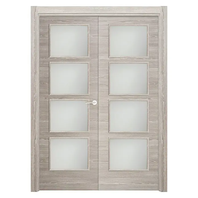 Puerta de doble hoja Roble Finlandés - 125 x 203 cm, Izquierda, Roble oscuro, Macizo