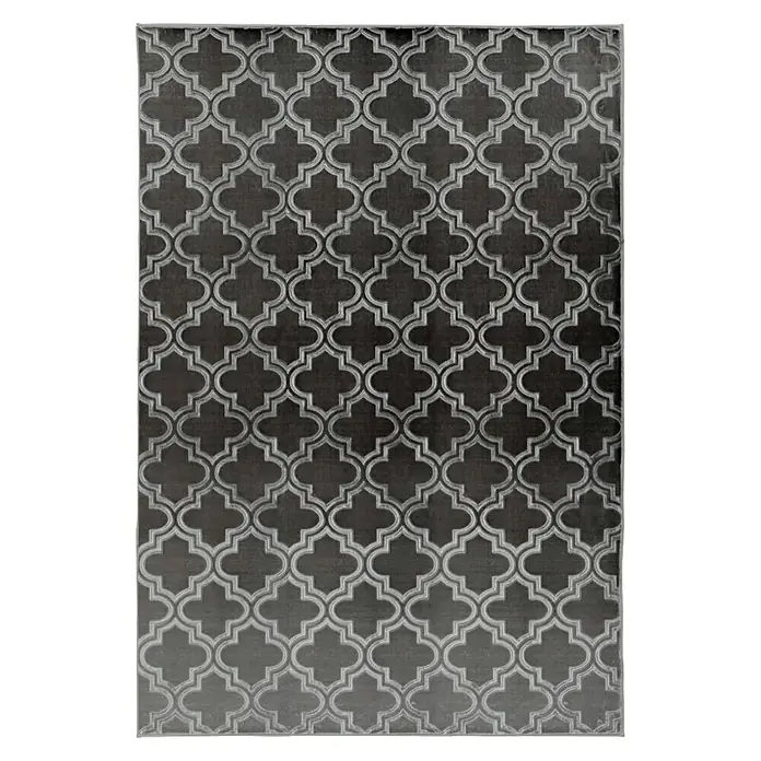 Kayoom Kurzflorteppich Monroe I - Anthrazit, 150 x 80 cm, 100 % Polyester - Ansicht von oben