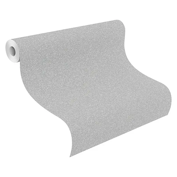 Rasch Berlin Vliestapete Muschel - Grau, Uni, 10,05 x 0,53 m