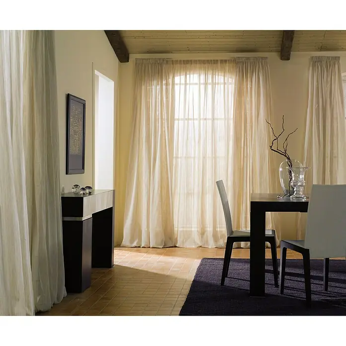 Visillo para ventana Coiba - 140 x 270 cm, 58% poliéster, 20% algodón y 22% lino, Lino