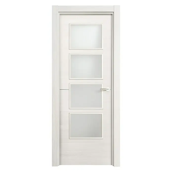 Puerta acristalada Fresno Eslovenia vidriera 100AL - 82,5 x 203 cm, Izquierda, Blanco, Macizo, Vidriera