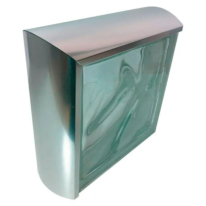 Perfil de bloques de vidrio curvo brillo - Plateado, 100 x 8 cm, Material: Aluminio