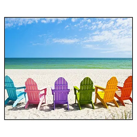 Cuadro de vidrio Beach chairs