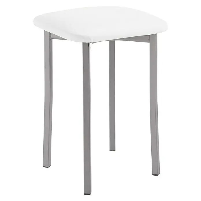 Taburete de cocina Kira - L x An x Al: 33 x 33 x 47 cm, Blanco