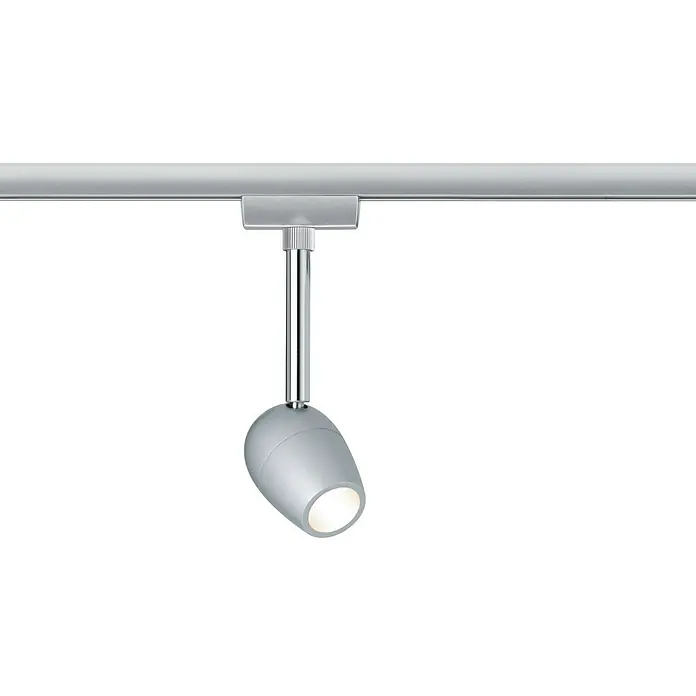 Paulmann URail LED-Spot Knop - 5,5 W, Chrom, Chrom matt, L x B x H: 7,5 x 5,1 x 16,4 cm - Vorderansicht