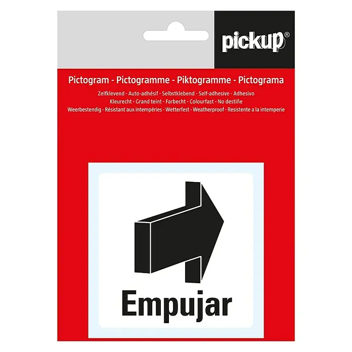 Pickup Etiqueta adhesiva - Motivo: Empujar, Blanco