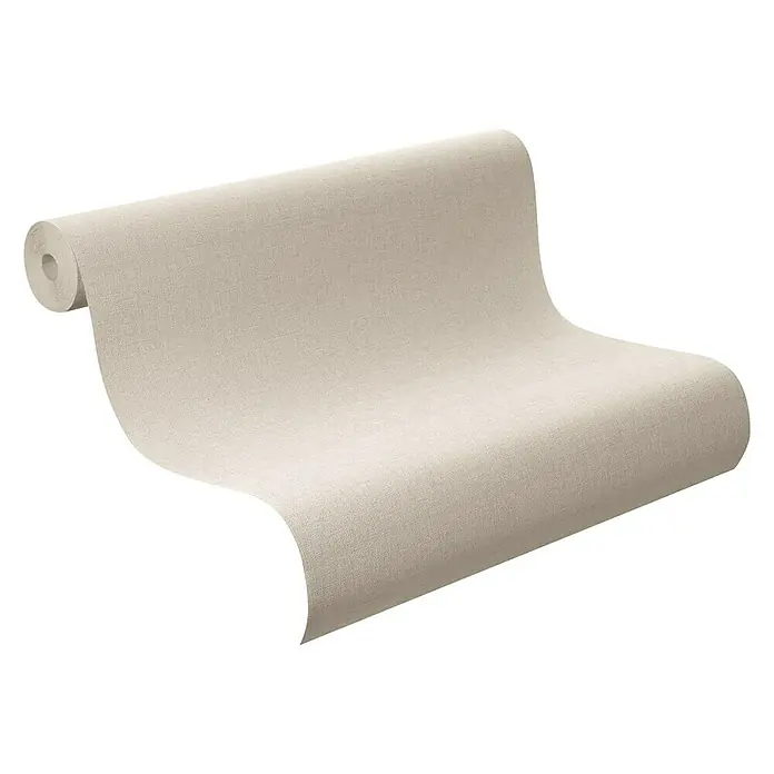 Rasch Vliestapete - Beige, Uni, Feine Struktur, 10,05 x 0,53 m